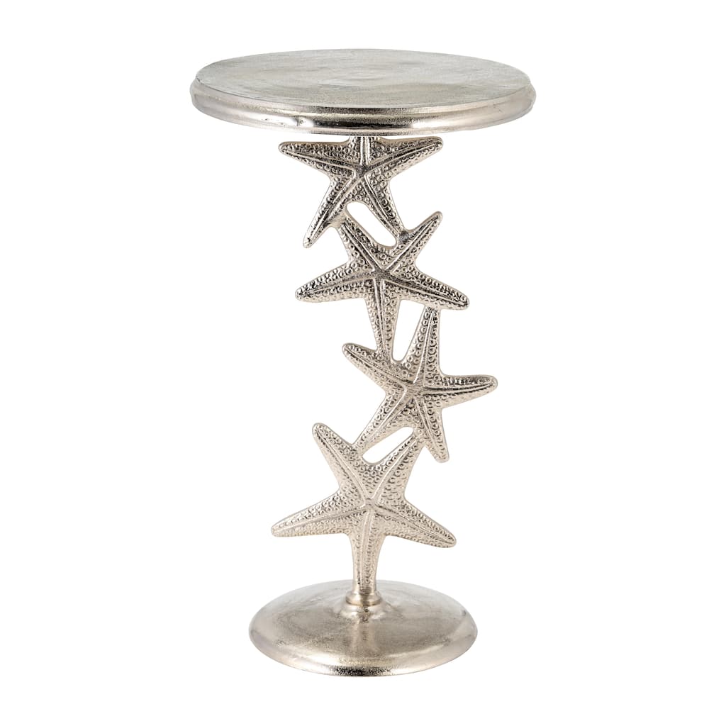 Sagebrook Home Coastal Accent Table Metal Aluminum Sculptural Starfish Base Nautical Inspired