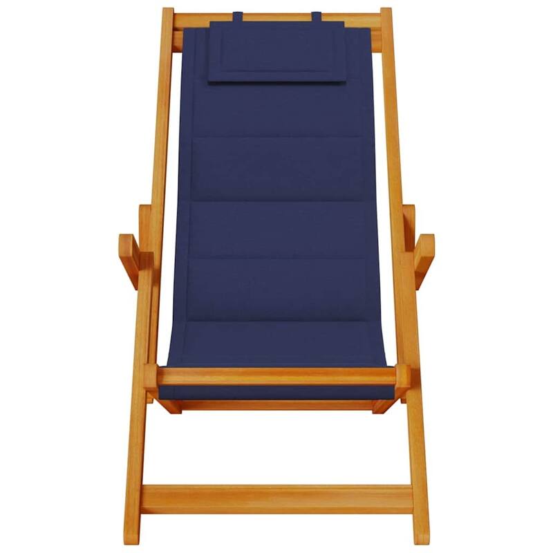 vidaXL Beach Chair 61.5 x 123 x 82cm Solid Acacia wood - 24.2 x 48.4 x 32.3 in