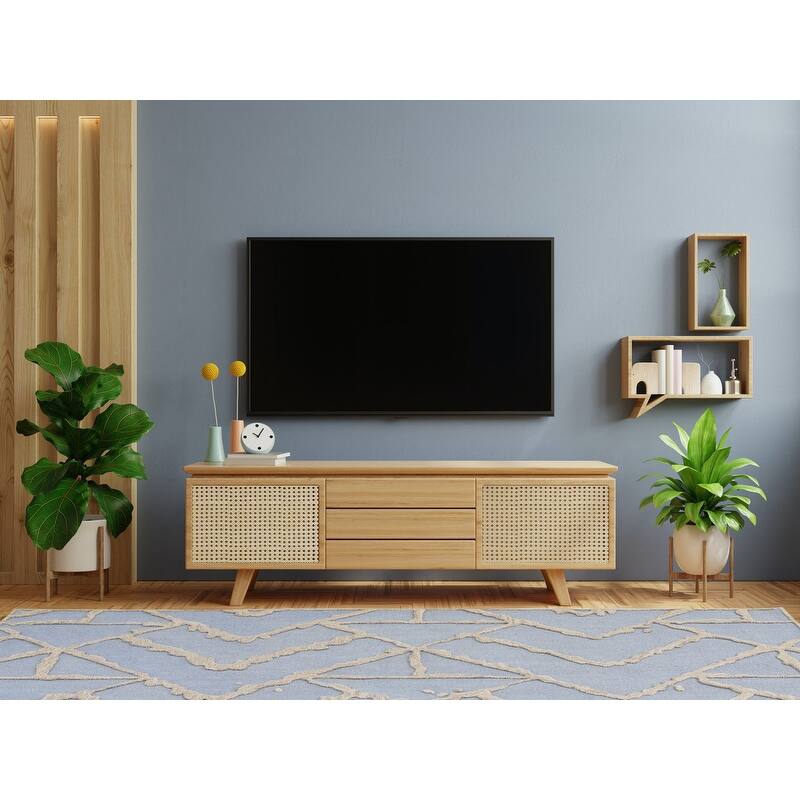 Handmade Athens Collection Blue/Beige Wool Area Rug