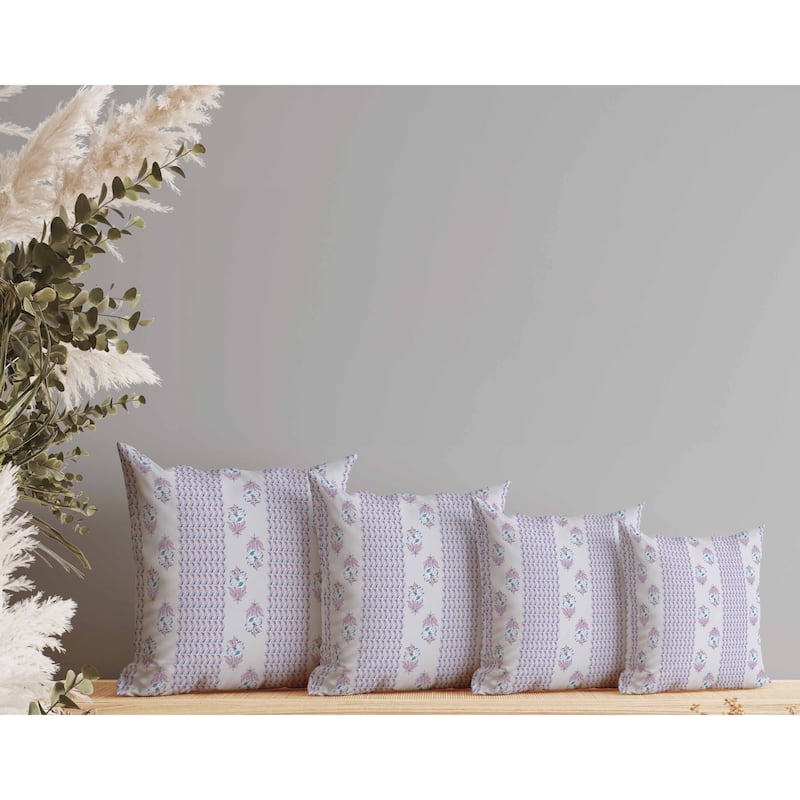 Anemone Artistry Faux Suede Reversible Throw Pillow Purple and Turquoise
