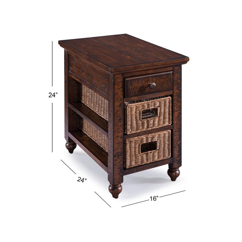 Magnussen Home Cottage Lane Coffee Rectangular Chairside End Table - 16''W x 24''D x 24''H