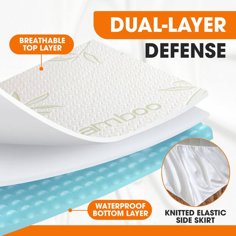 Cheer Collection Waterproof Bamboo Mattress Protector - White