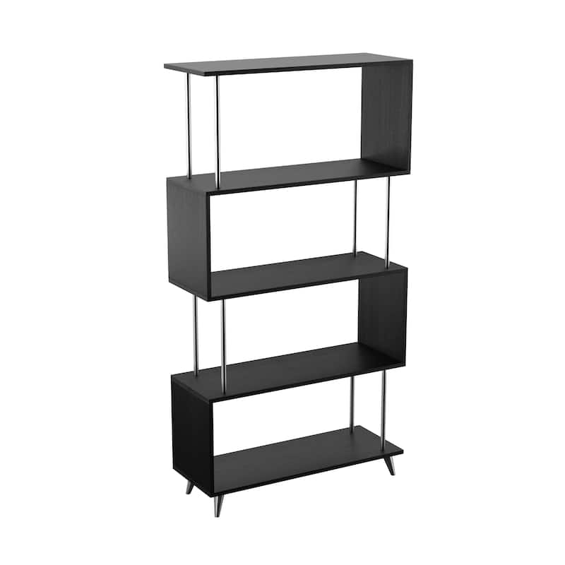 SEI Furniture Brinton 5-Shelf Etagere Bookcase with Gold Accents