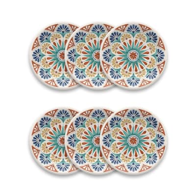 Abode Homewares by TarHong Desert Rio Salad Plate,Planta, 8.5 x 0.8", Set of 6