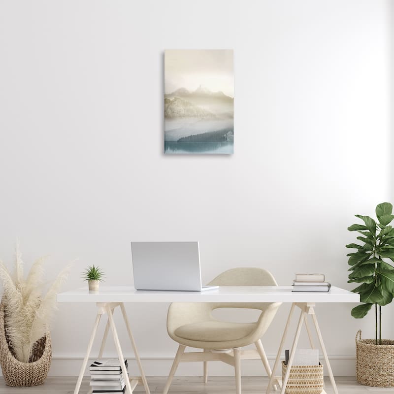 Stupell Vanilla Mountain Peaks View Canvas Wall Art Design By Gemma Bardot
