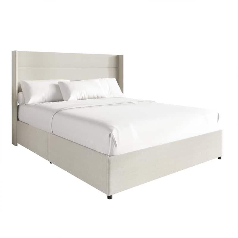 CraftPorch Modern Wingback Platform Lift Up Storage Bed