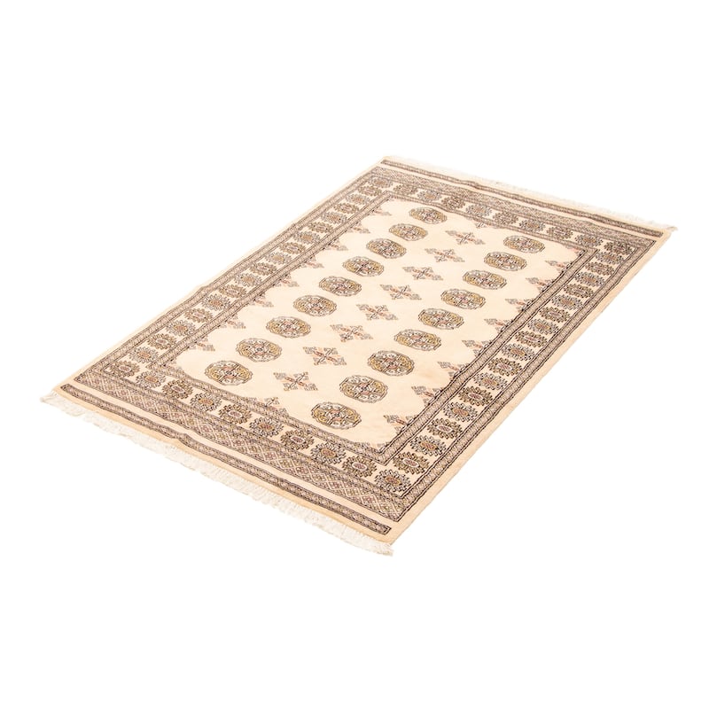 ECARPETGALLERY Hand-knotted Peshawar Bokhara Beige, Cream Wool Rug - 4'0 x 6'3