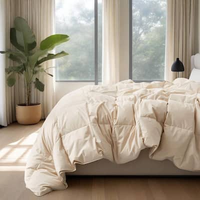 All Season 100% Organic Cotton Down Breathable Duvet Insert Medium Warmth Comforter