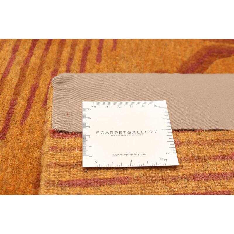 ECARPETGALLERY Hand-knotted Opulence Light Brown Wool Rug - 4'2 x 8'10