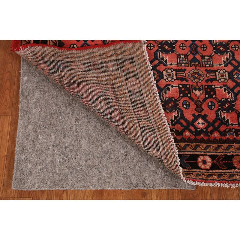 Hand Knotted Oriental 100% Wool Carpet Traditional All-Over Oranges & Rust Hossainabad Runner Rug - 16' 4'' X 3' 6''