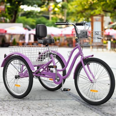 Moasis 26" Adult Tricycle 3 Wheel Bikes 1 Speed Trike Low Step Through Cruiser Bike