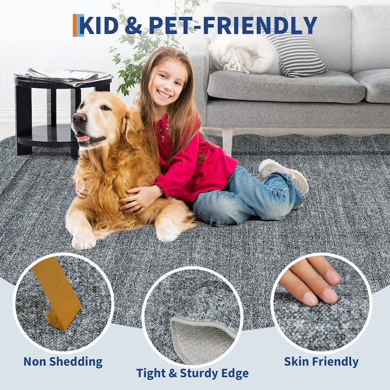 Garvee Scallop Solid Washable Area Rug