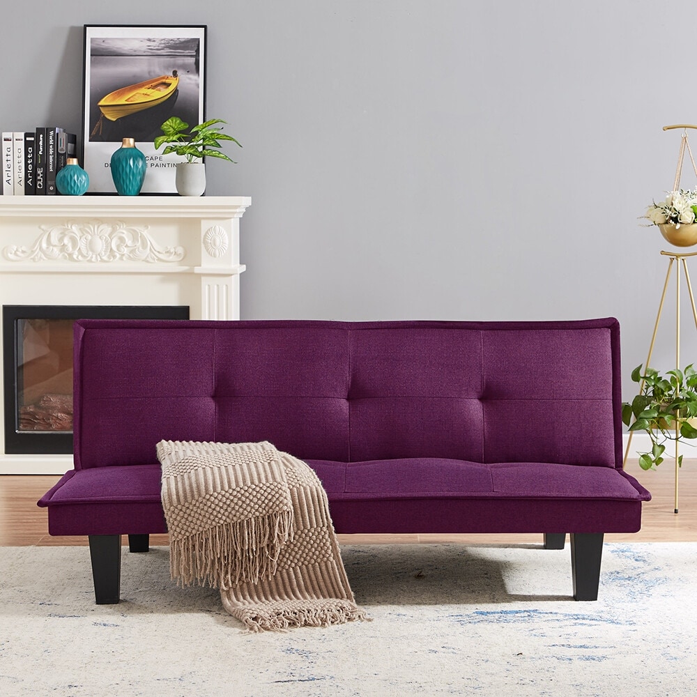 Purple futon sales sofa bed