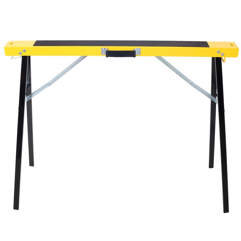 Saw Horses 2 Pack, Folding Portable Work Horse with Fast Open Legs, Convenient Handle, Heavy Duty Steel Sawhorse for Garage
