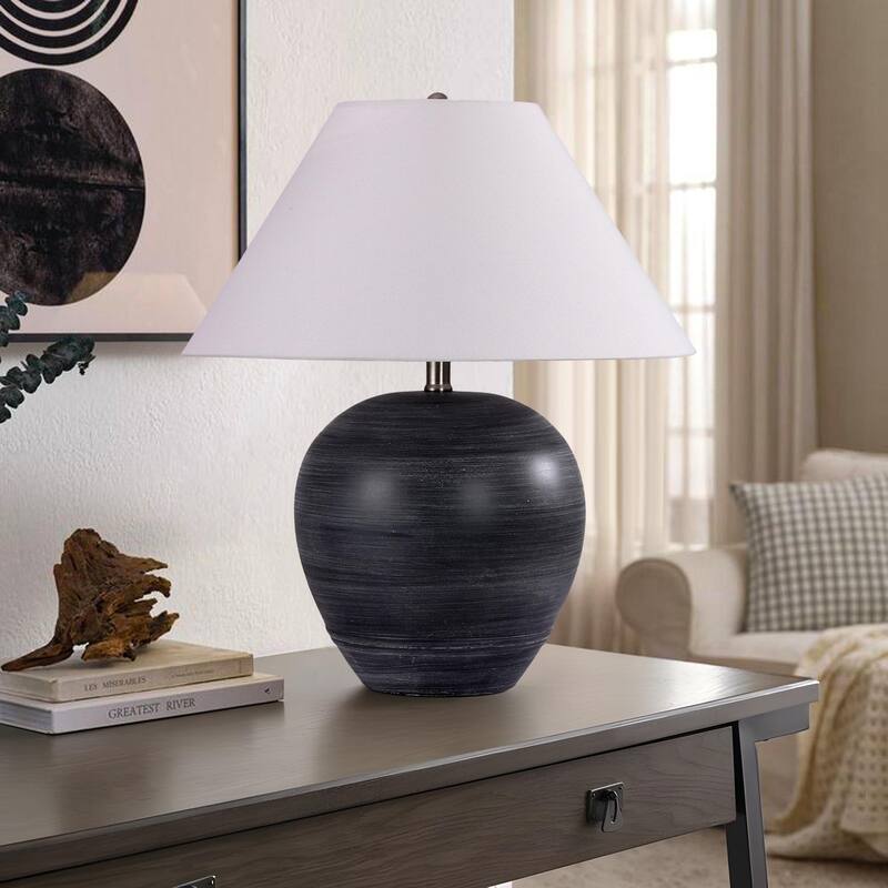 Ceramic Table Lamp with Linen Shade