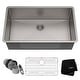 preview thumbnail 1 of 42, KRAUS Undermount 32 inch 1-Bowl Stainless Steel Kitchen Sink Stainless Steel - 32" L x 19" W (sink KHU100-32)