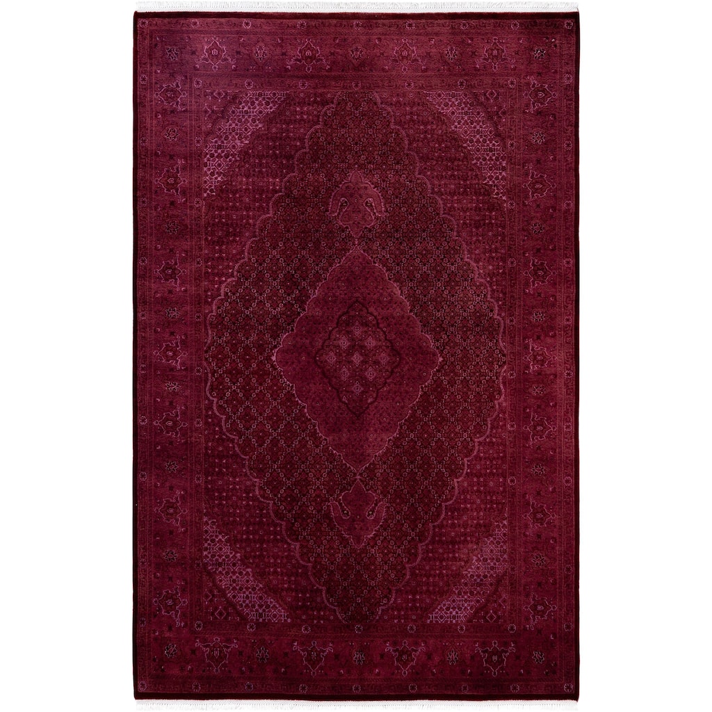 Overdyed One-of-a-Kind Hand-Knotted Area Rug - Pink - 6' 1" x 9' 4"