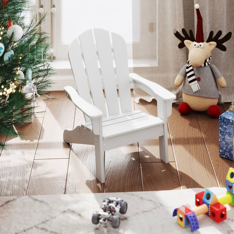 Gymax 2PCS Kid's Adirondack Chair All-Weather HDPE Toddler Lawn Chair