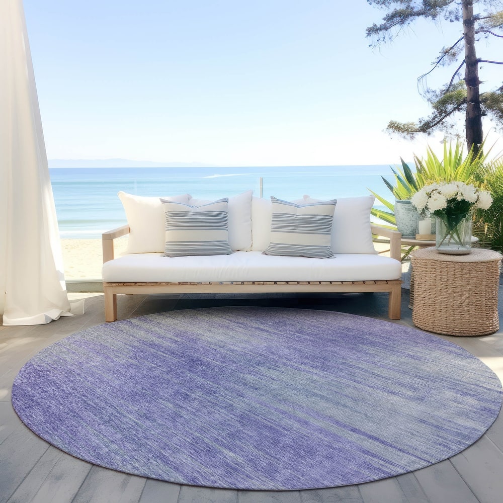 Machine Washable Indoor/ Outdoor Chantille Solid Ombre Rug
