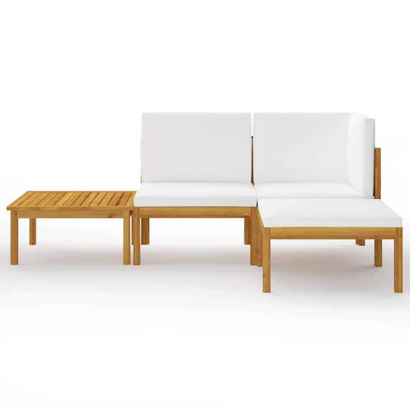 vidaXL Patio Lounge Set Outdoor Sectional Sofa with Cushions Solid Acacia Wood