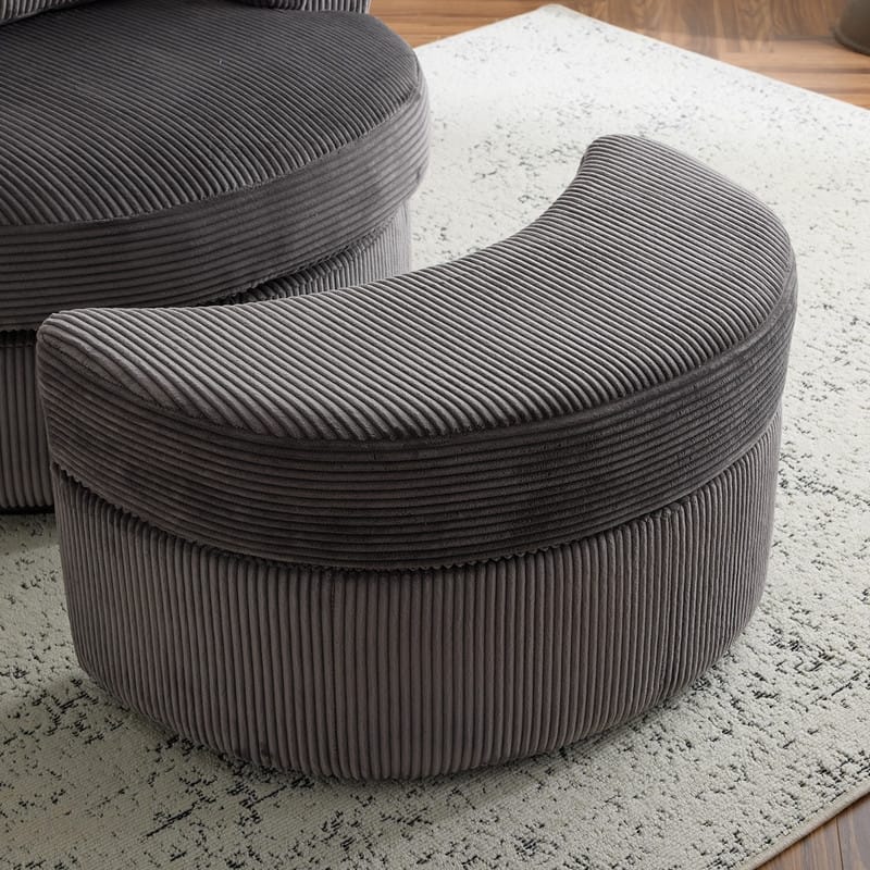 Velvet Crescent Wedge Ottoman
