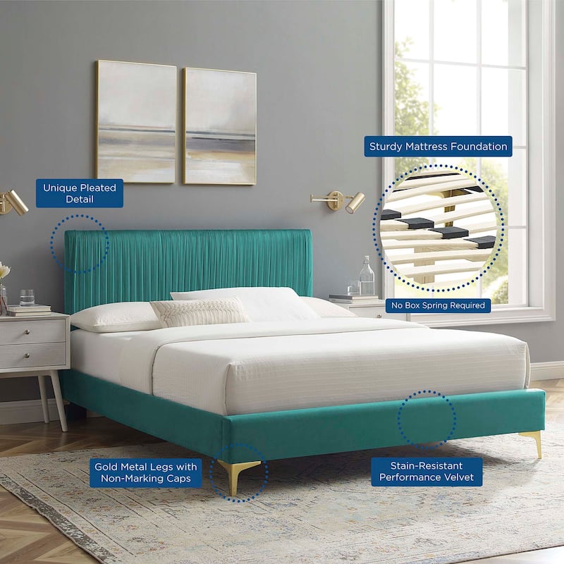 Peyton Performance Velvet Full Platform Bed