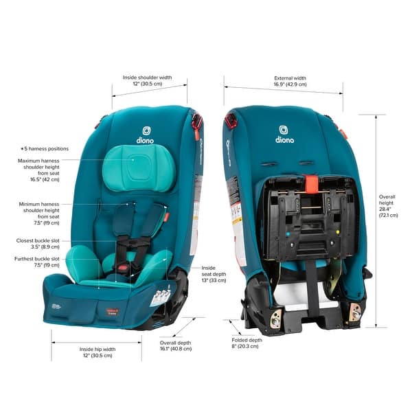 dimension image slide 3 of 6, Radian 3R - The Original 3 Across All-In-One Convertible Car Seat