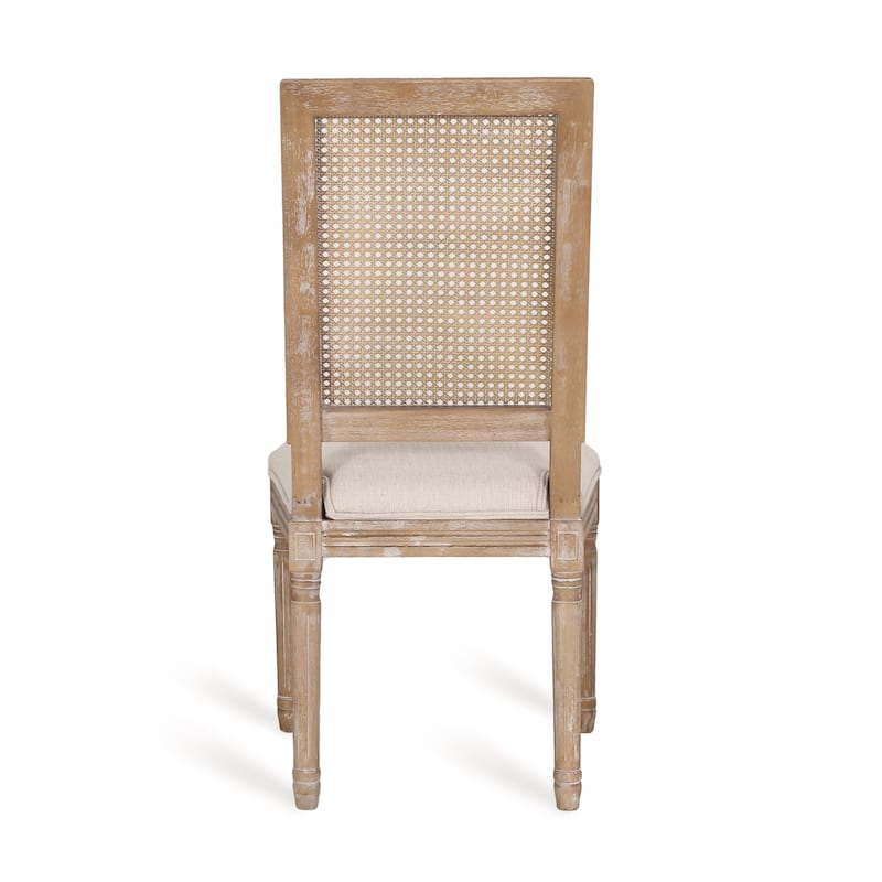 Regina French Country Wood and Cane Upholstered Dining Chairs by Christopher Knight Home