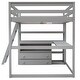 preview thumbnail 33 of 32, Wood Loft Bed Sturdy Frame with Desk and Shelves,2 Drawers,Full Size