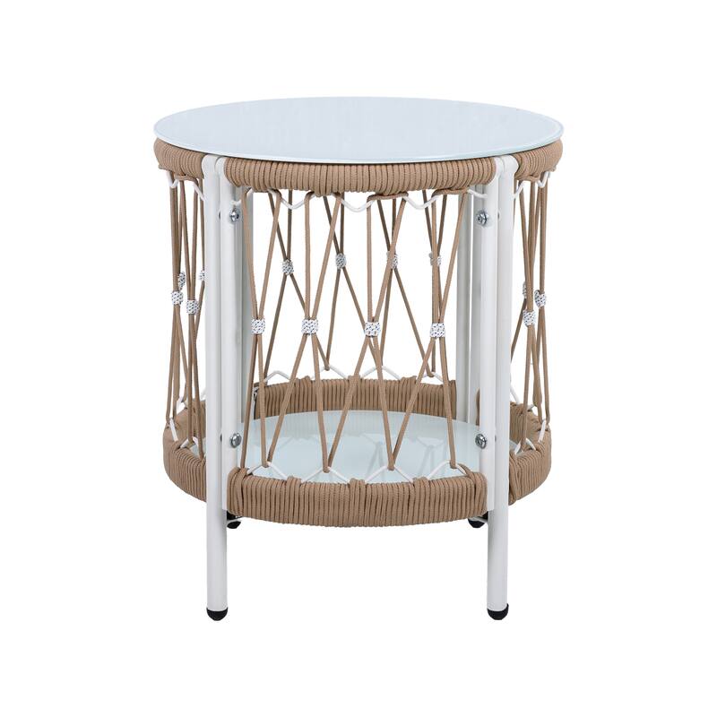 Christopher Knight Home - Aurelius 3-Piece Bohemian Steel Outdoor Chat Set