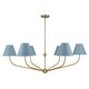 preview thumbnail 3 of 3, Xavier 6 Light Vibrant Gold + Blue Chandelier