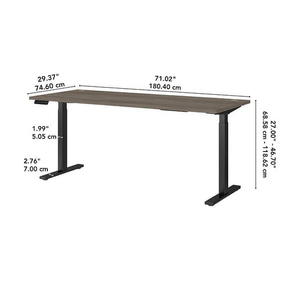 dimension image slide 11 of 15, Move 60 Series 72W x 30D Height Adjustable Standing Desk