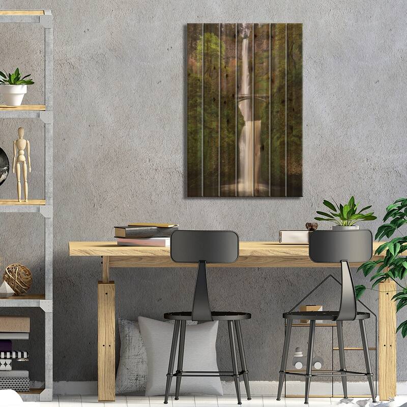 Eternal Falls Print On Wood by Dautlich - Multi-Color