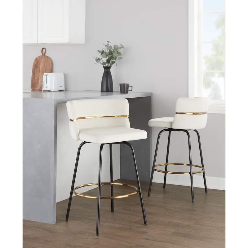Silver Orchid Lena 26" Fixed-Height Counter Stool (Set of 2)