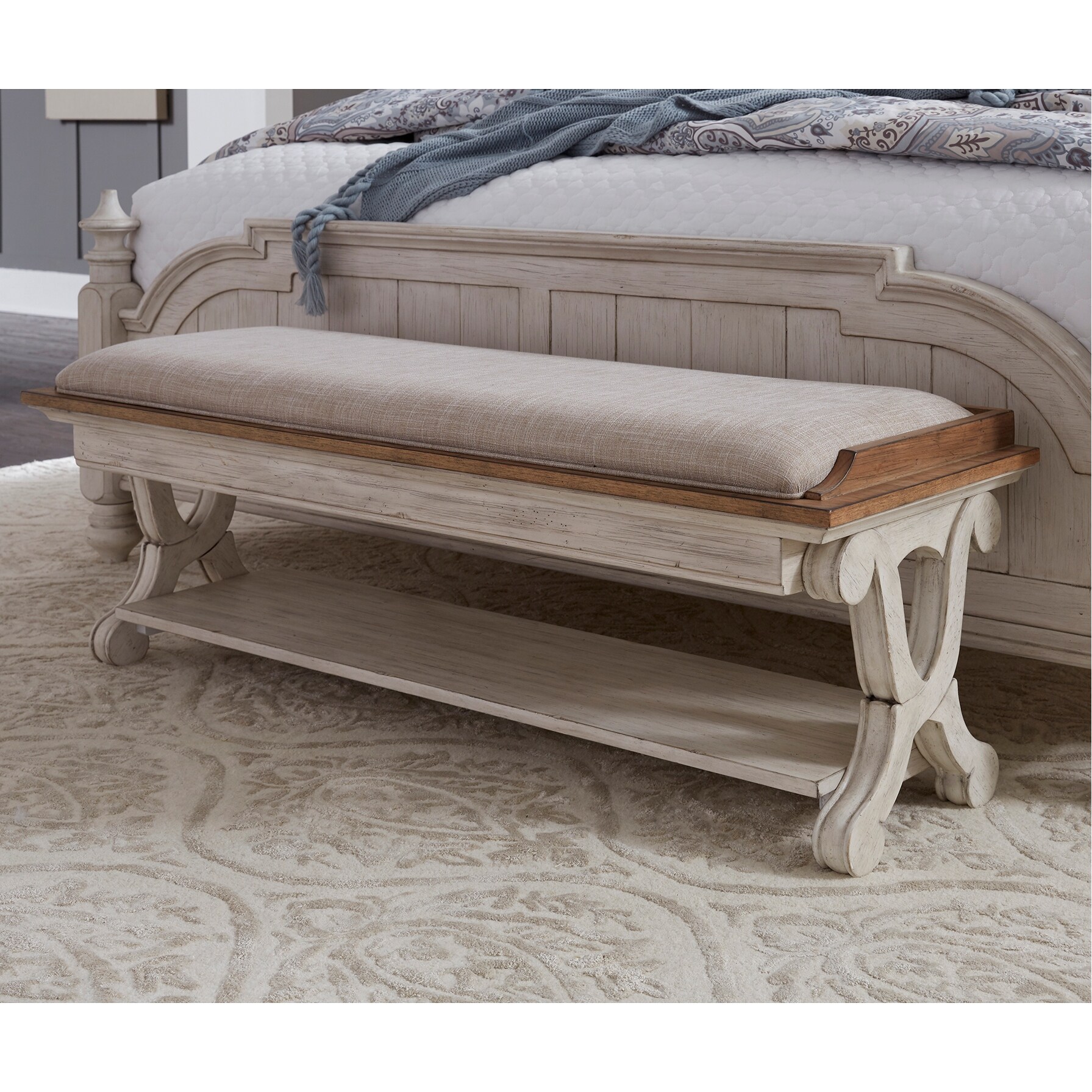 Shop Farmhouse Reimagined Antique White Bed Bench On Sale Overstock 21524092