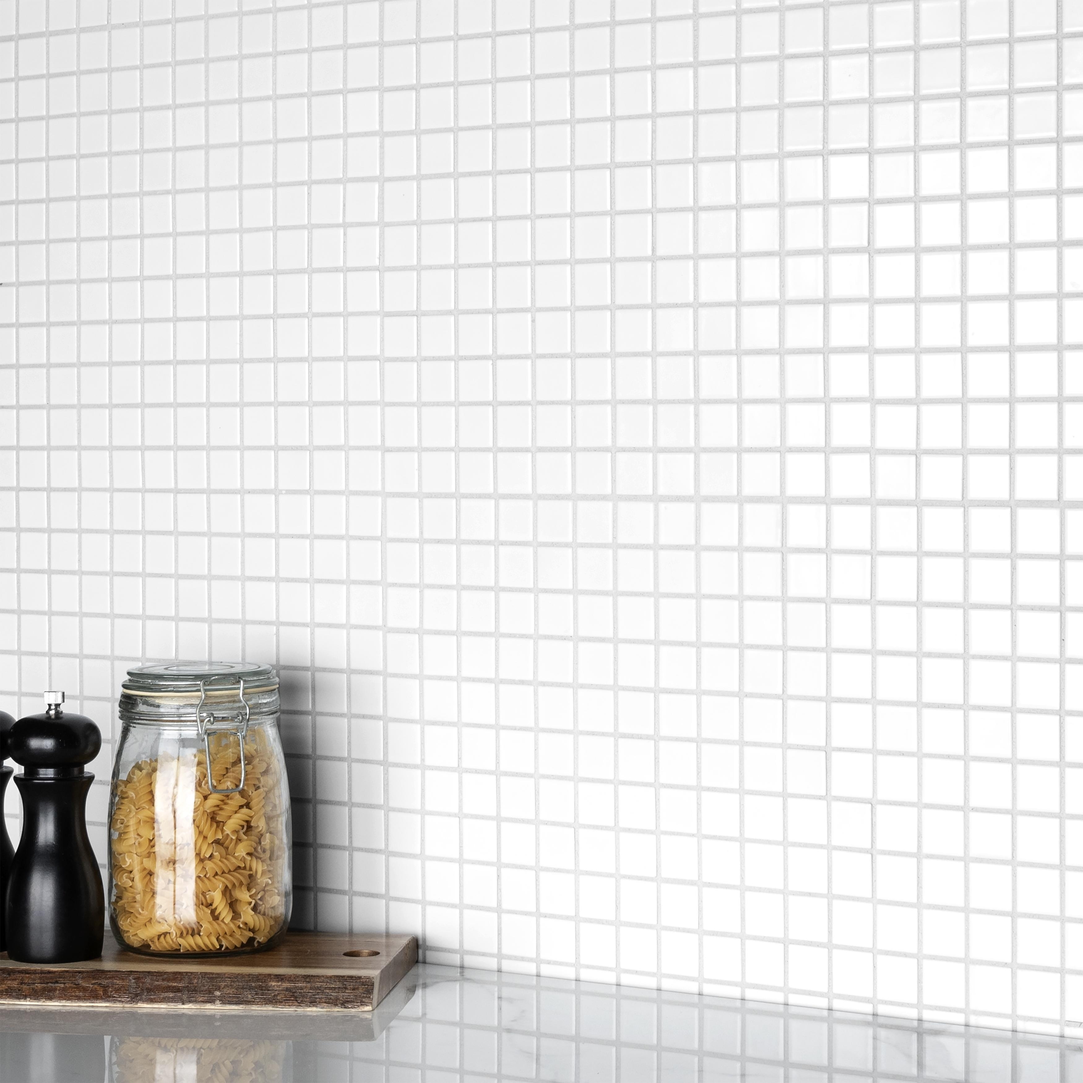 Merola Tile Metro 1" Square Matte White 10-3/4" x 11-3/4" Porcelain Floor and Wall Tile