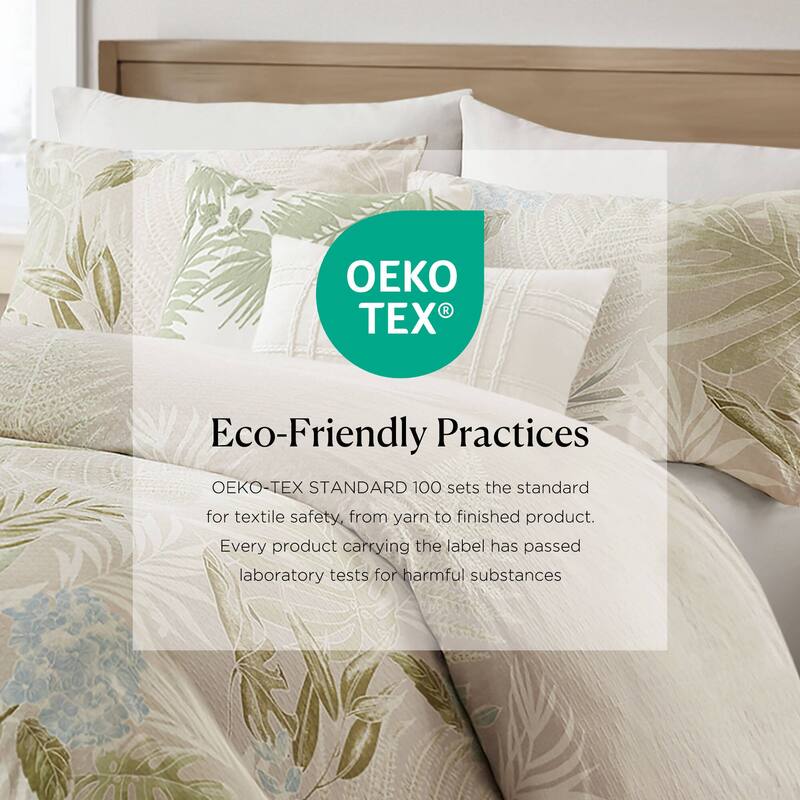 Harbor House Living Kiawah Island 6 Piece Oversized Cotton Comforter Set with Throw Pillow