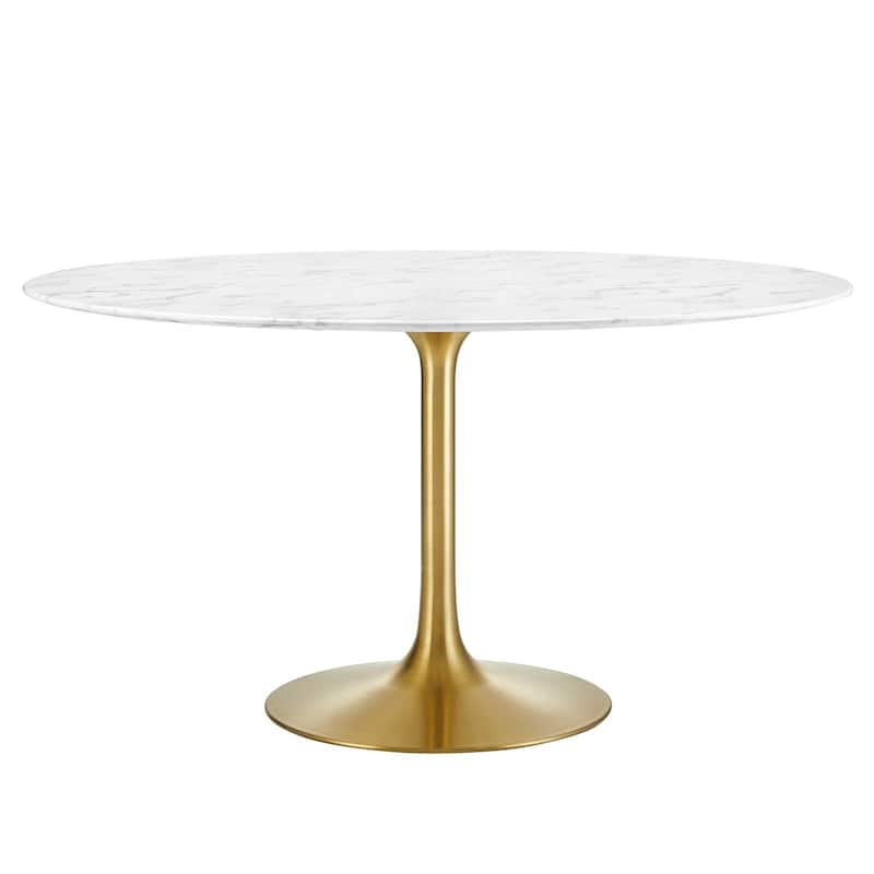 54" Round Artificial Marble Dining Table
