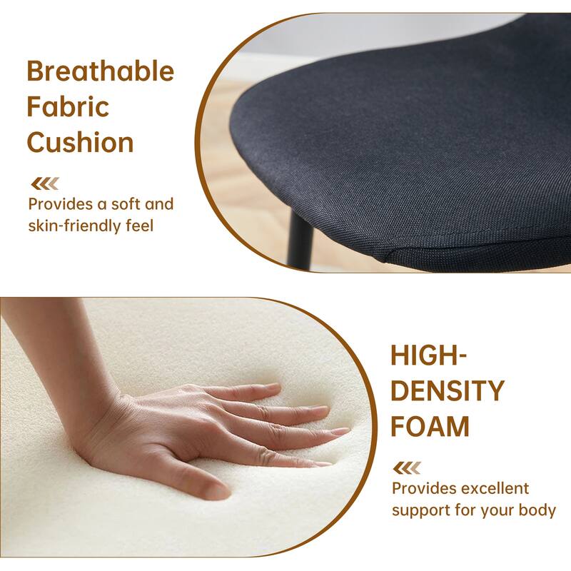 Rustic Extendable Dining Set with 4 Black Linen-Cotton Dining Chairs