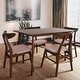 preview thumbnail 8 of 16, Zenvida Mid Century 5 Piece Dining Set Wood Table Fabric Chairs Seats Four