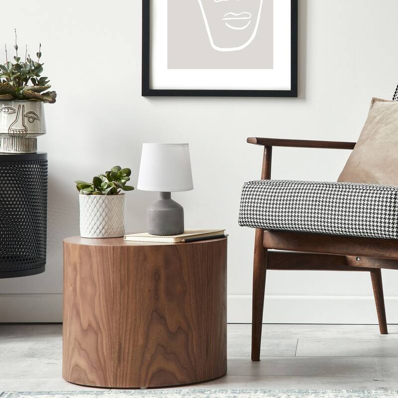 Mini Bocksbeutal Table Lamp with Tapered Shade - 9.5" - Gray and White