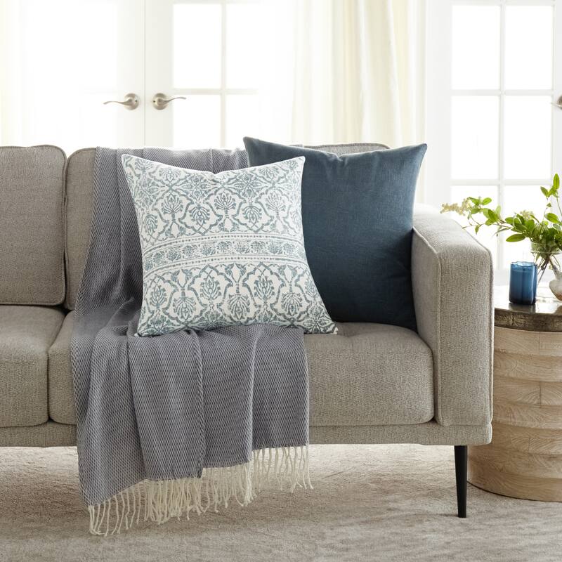 2-Pack Cotton Slub Decor Throw Pillows in Antique Floral