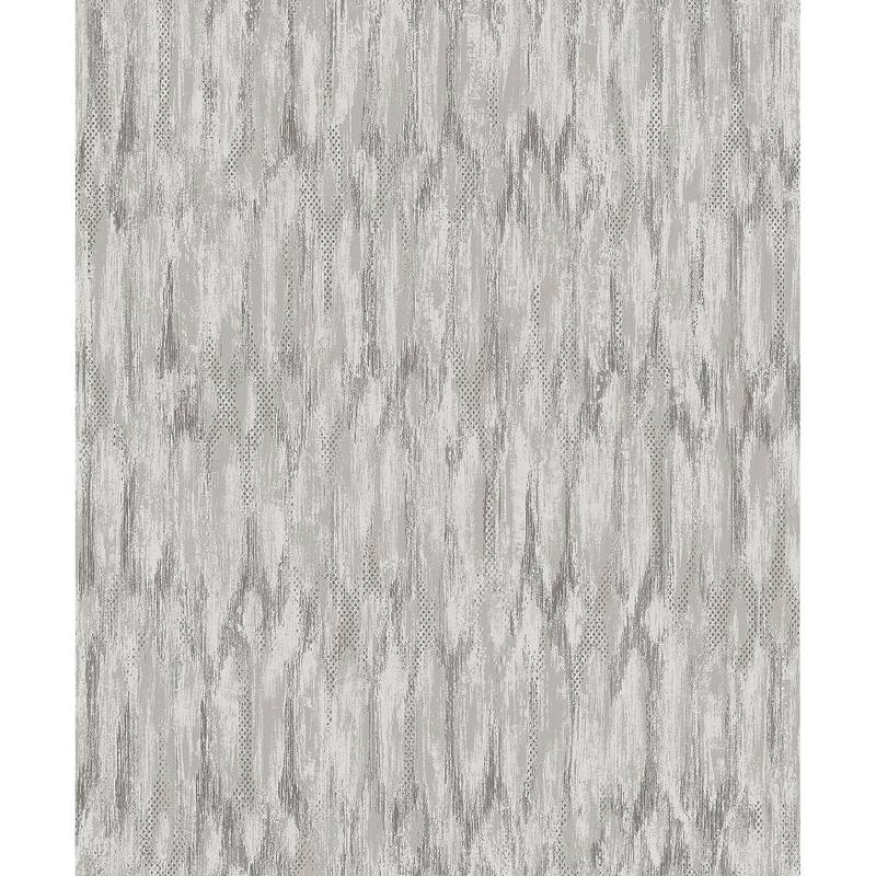 A-Street Prints Kintana Silver Abstract Trellis Wallpaper