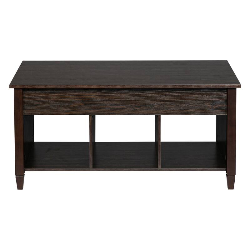 Lift Top Coffee Table Modern Furniture Hidden Compartment and Lift Tabletop Brown - 40 x 19.5 x 24.6