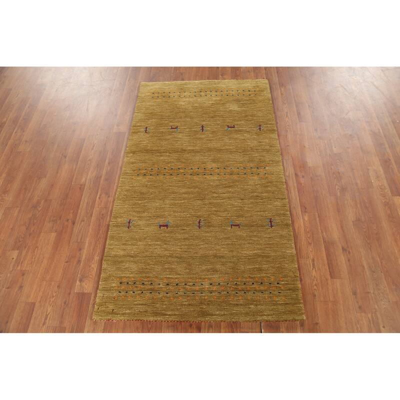 Little Animals Gabbeh Indian Accent Rug Hand-Knotted Wool Carpet - 2'11"x 5'3"