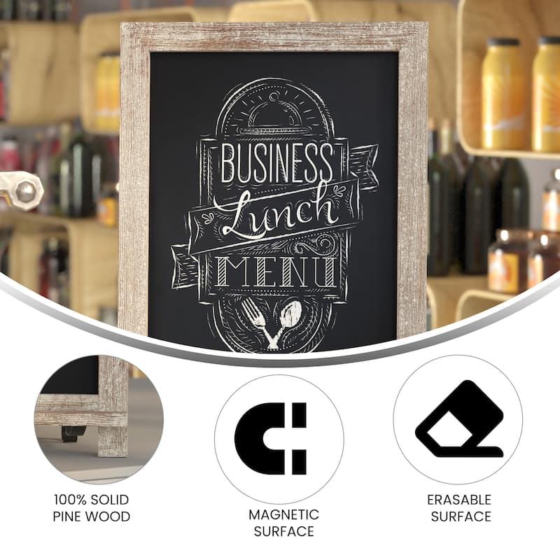 Freestanding Tabletop or Wall Mount Magnetic Chalkboard