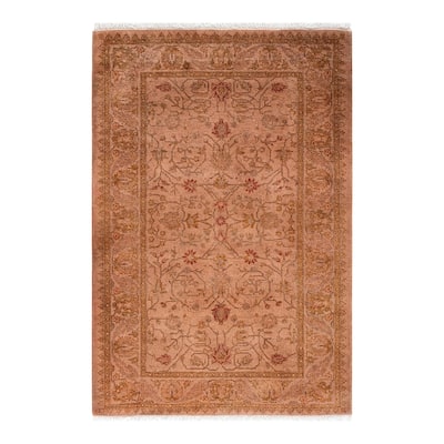 Overton Hand Knotted Wool Vintage Inspired Modern Contemporary Overdyed Pink Area Rug - 2' 9" x 4' 2"