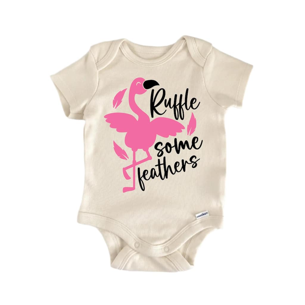 Ruffle Some Feathers Flamingo - Baby Boy Girl Clothes Infant Bodysuit Funny Cute