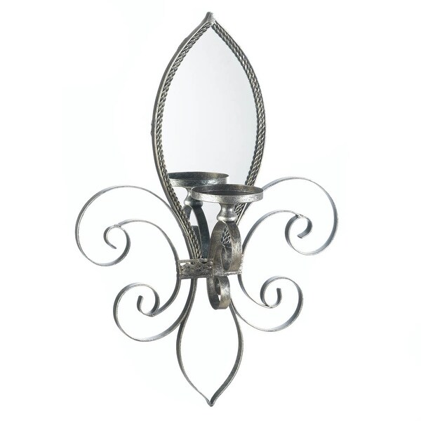 Fleur-De-Lis Mirrored Wall Sconce
