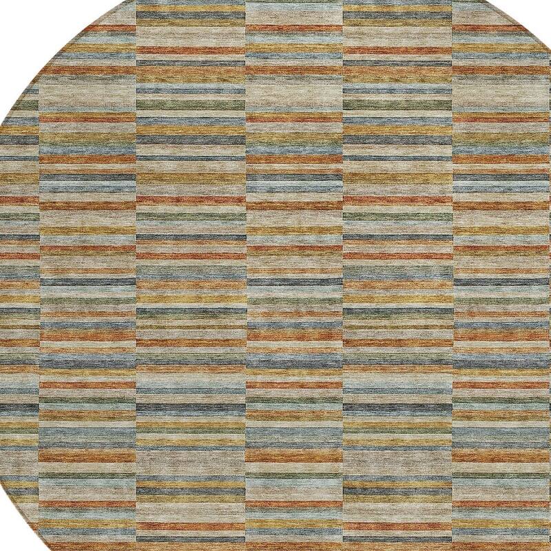 HomeRoots Striped Transitional Rectangle Outdoor Rug